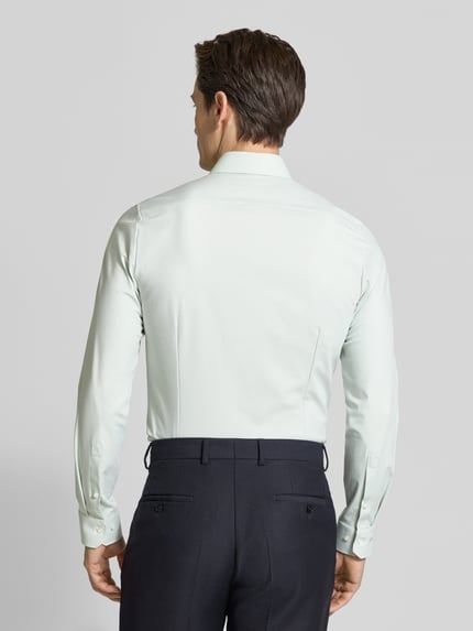 OLYMP No. Six Super Slim Fit Business-Hemd Modern Kent Uni Twill Hellgruen 5