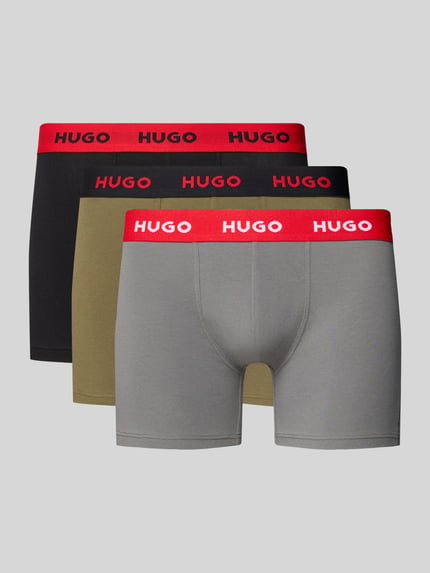 HUGO Trunks mit Kontrast-Logo-Bund im 3er-Pack Oliv 1