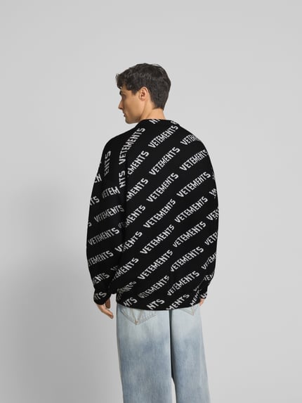 VETEMENTS Oversized wollen trui in brei-look Zwart - 5