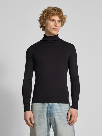 Casual Friday Rollkragenpullover aus Woll-Mix Dunkelgrau 4