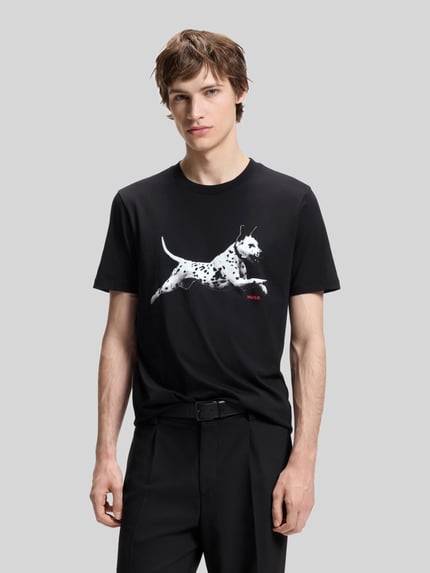 HUGO Regular Fit T-Shirt aus reiner Baumwolle Black 4