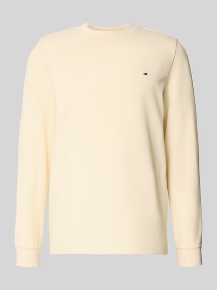 Christian Berg Men Pullover mit Label-Patch Metallic Beige 2