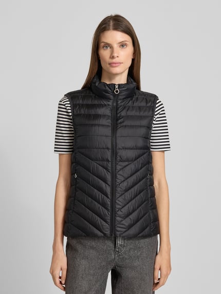 s.Oliver RED LABEL Slim fit bodywarmer met opstaande kraag Metallic zwart - 4