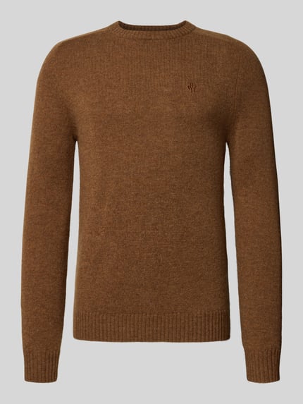 MCNEAL Regular Fit Strickpullover aus reiner Wolle Cognac Melange 2