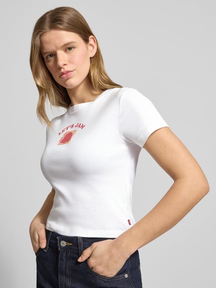 Levi's® shaped fit T-shirt van puur katoen Wit - 3