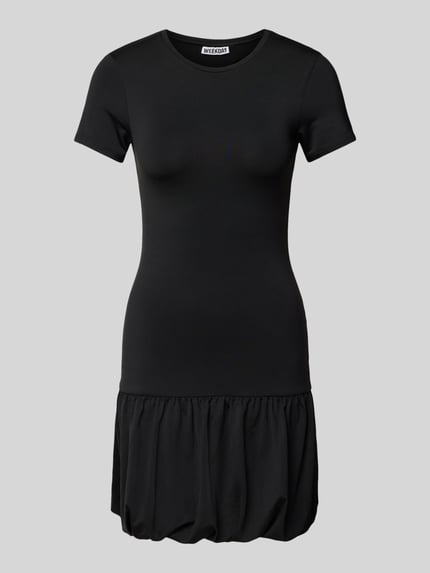 Weekday T-Shirt-Kleid mit Rundhalsausschnitt Modell 'Daisy' Black 2