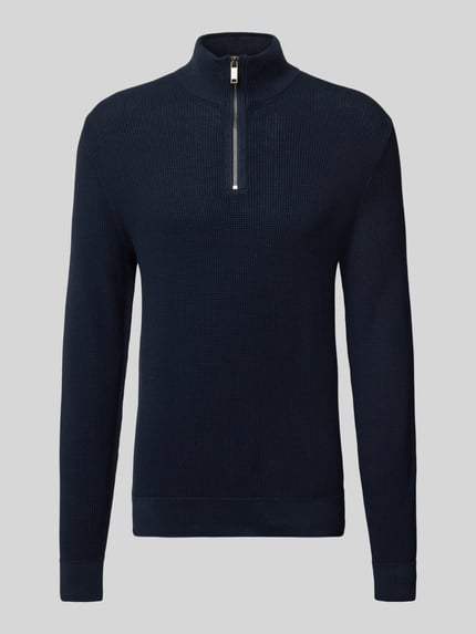 MCNEAL Slim Fit Troyer aus reiner Baumwolle Marine 2