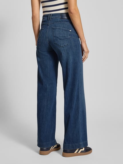 MAC Jeans met wijde pijpen, model 'Palazzo' Blauw - 5
