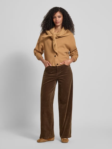 Jake*s Casual Strickjacke aus Wolle mit Rundhalsausschnitt Camel 1
