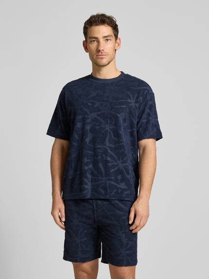 BOSS Orange Regular Fit T-Shirt aus Baumwoll-Mix Modell 'TE_FLOWER' Marine 4