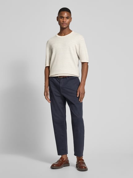 Manuel Ritz Regular Fit Strickshirt aus Leinen-Mix mit Baumwoll-Anteil Offwhite 1