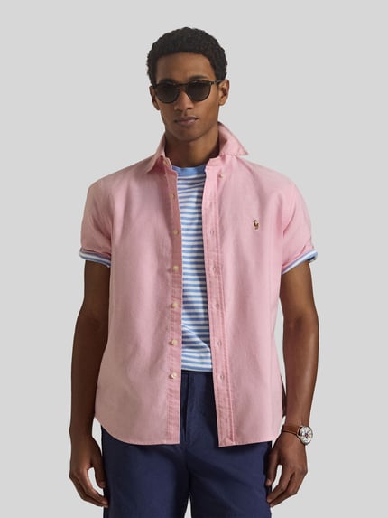 Polo Ralph Lauren regular fit vrijetijdsoverhemd van puur katoen Felroze - 4