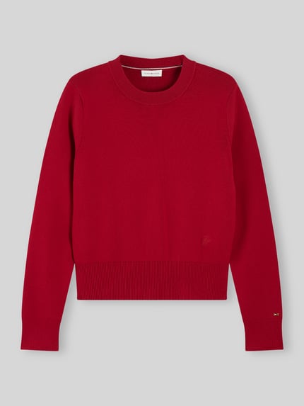 Tommy Hilfiger sweter z czystej bawełny w kroju regular fit Bordowy 2