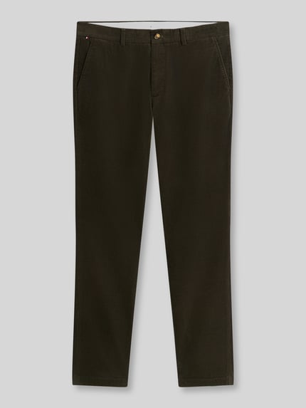 Tommy Hilfiger Slim Fit Cordhose aus Baumwoll-Mix Oliv 2
