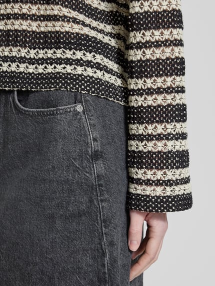Jake*s Casual Longsleeve mit überschnittenen Schultern Black 3