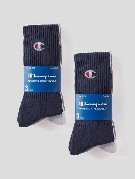 Champion Sokken met logostitching in een set van 6 paar Marineblauw - 3