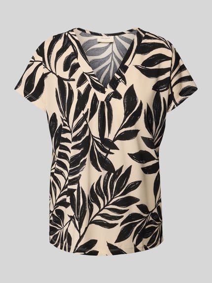 FREE/QUENT Bluzka o kroju regular fit z dekoltem w serek model ‘Floi’ Czarny 2