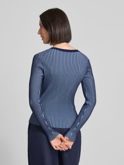 Staud Gebreide cardigan met structuurmotief Marineblauw - 5