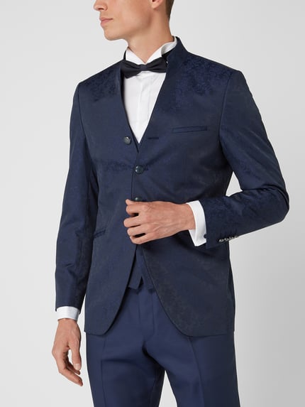 WILVORST Slim fit colbert van wolmix Marineblauw - 4