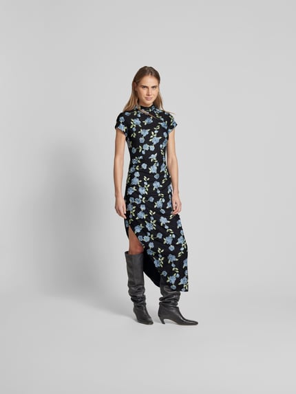 ROTATE Maxi-jurk in asymmetrische look Zwart - 1