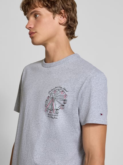 Tommy Jeans Regular Fit T-Shirt aus reiner Baumwolle Hellgrau Melange 3