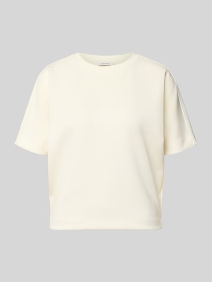 Productfoto, crèmekleurig T-shirt uit modal-mix met ronde halslijn, regular fit, T-Shirt uit Modal-Mix met ronde halslijn Model 'Gosa' van OPUS