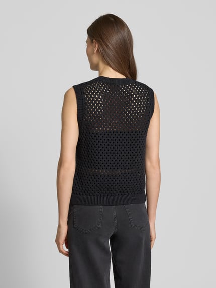 Christian Berg Woman Stricktop mit Lochmuster Black 5