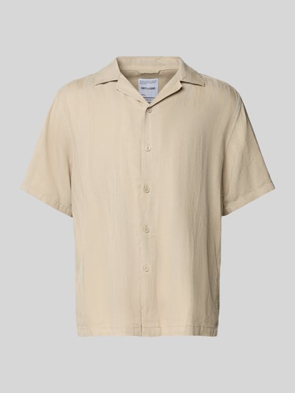 ONLY & SONS Regular Fit Freizeithemd mit Leinen-Anteil Modell 'ROBERT' Beige 2