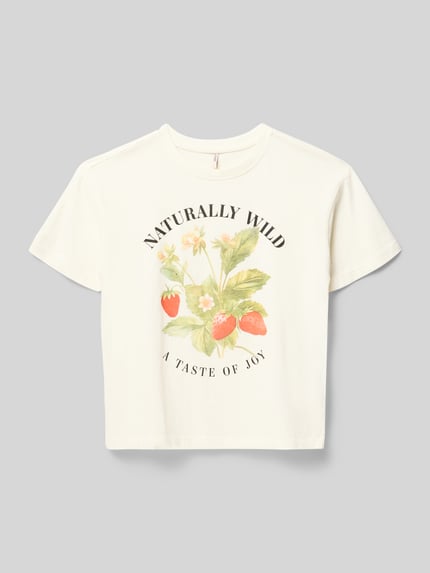ONLY regular fit T-shirt van puur katoen model 'SARA' Offwhite - 1