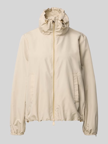Produktfoto, Jacke mit Zweiwege-Reißverschluss von WHITE LABEL in Beige, Regular Fit, Stehkragen mit Tunnelzug, seitliche Eingrifftaschen, glatte Textur