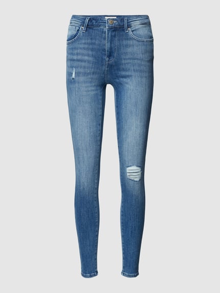 ONLY Skinny fit jeans in destroyed-look, model 'POWER' Jeansblauw - 2