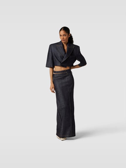 The Mannei Kort blazer in denimlook Donkerblauw - 1