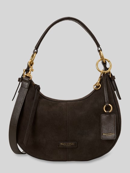 Marc O'Polo Umhängetasche aus Rindsvelours mit Goldhardware Dunkelbraun 2