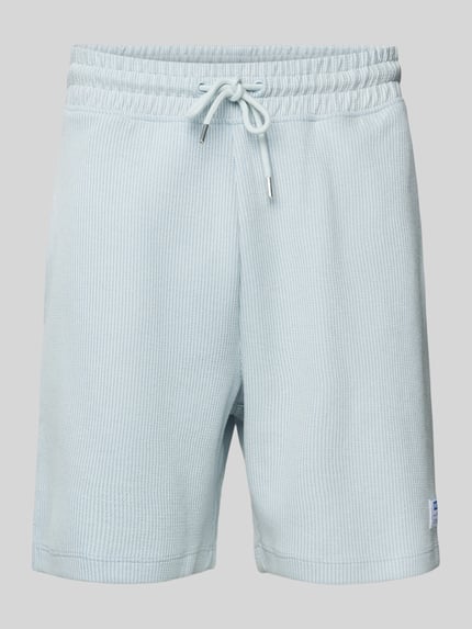 HUGO Blue Regular Fit Sweatshorts mit Strukturmuster Modell 'Nuwafflo' Hellblau 2