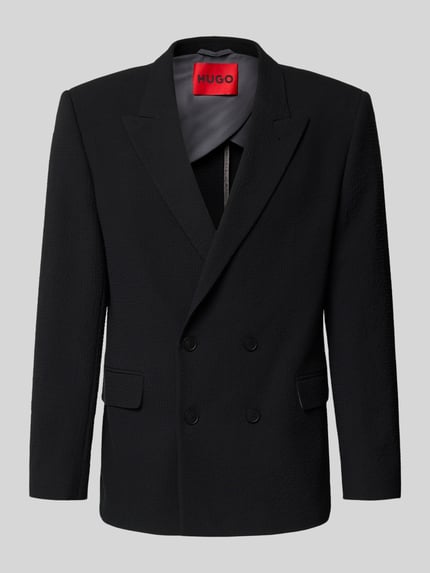 HUGO Marynarka garniturowa z mieszanki bawełny, krój slim fit, model 'HENRY' Czarny 2