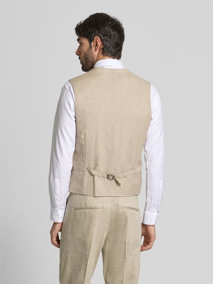 CG – CLUB of GENTS Regular Fit Weste mit Schurwoll- und Leinen-Anteil Modell 'Paddy' Sand 5