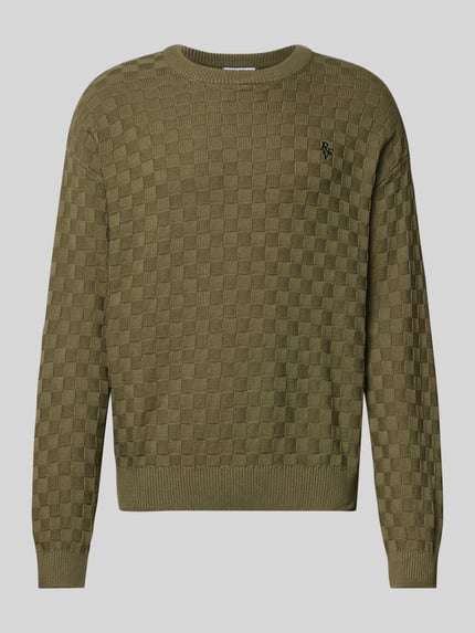 REVIEW Regular fit pullover in gebreide look Olijfgroen - 2