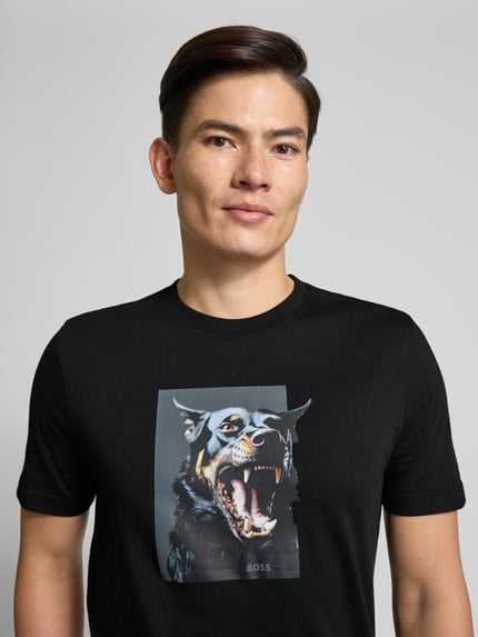 BOSS Orange Slim Fit T-Shirt aus reiner Baumwolle Modell 'TE_DOBERMANN' Black 3
