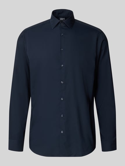 Jake*s Regular Fit Business-Hemd mit Knopfleiste Marine 2