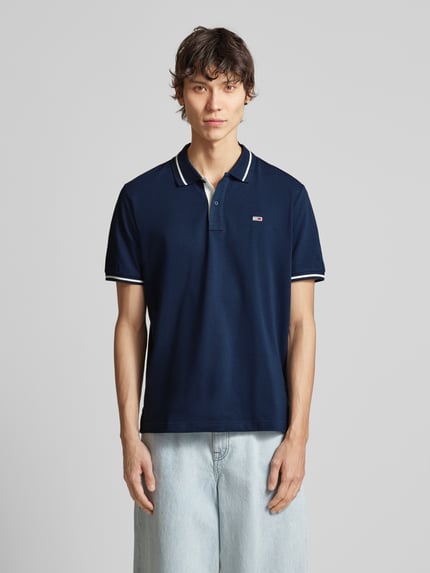 Tommy Jeans Regular fit poloshirt met logostitching Marineblauw - 4