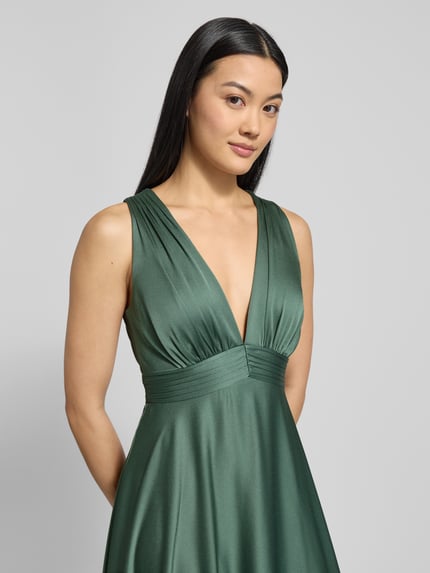 Jake*s Cocktail Abendkleid mit V-Ausschnitt Grass 3