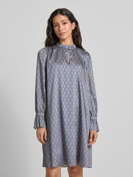 JOOP! Knielanges Kleid mit Schlüssellochausschnitt Hellblau 4