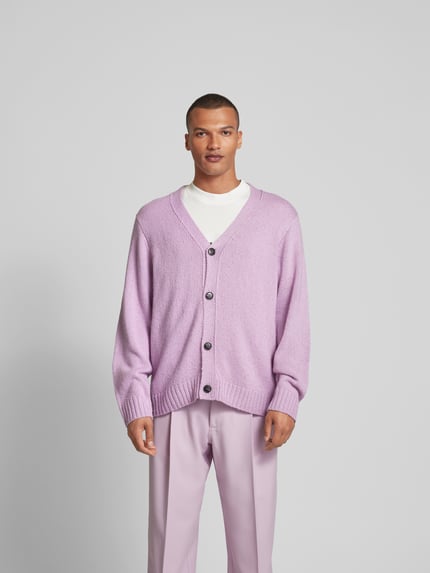 WON HUNDRED Oversized Wolljacke in Strick-Optik Flieder 4