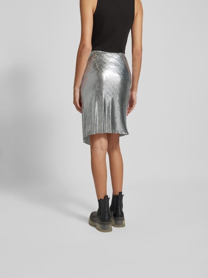 Rabanne Knie-lange rok met siersteentjes Zilver - 5