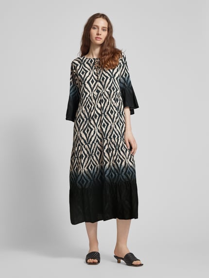 FREE/QUENT Midikleid aus Viskose im Stufen-Look Modell 'Tamy' Black 4