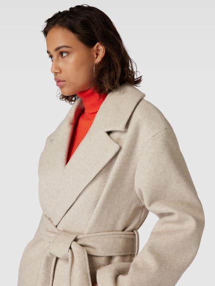 Gina Tricot Mantel mit Reverskragen Modell 'Belted long' Beige 3