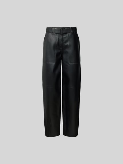 Regular fit leren broek Shop The Look MANNEQUINE