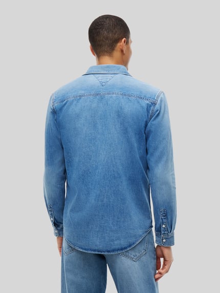 Tommy Jeans Regular Fit Jeanshemd aus reiner Baumwolle Jeansblau 5