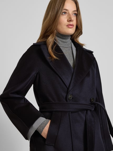 Weekend Max Mara Płaszcz wełniany o kroju regular fit z czystej, żywej wełny model ‘RESINA’ Granatowy 3