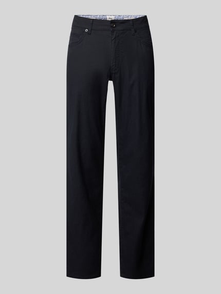 Produktfoto, Regular Fit stoffen broek van Brax model 'CADIZ', look: effen kleuren, met labelpatch, logo-applicatie, riemlussen, knoop- en ritssluiting, 5-pocketmodel, mix van katoen en linnen